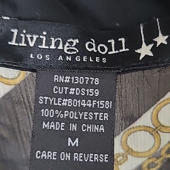 Living Doll LA Women's Size Medium Multi-Color Scarf Print Sleeveless Blouse Top - Picture 6 of 9